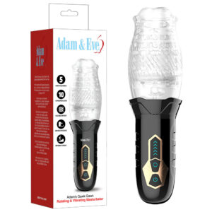 Adam & Eve Adam’s Gawk Gawk – Clear USB Rechargeable vibrator Rotating Masturbator