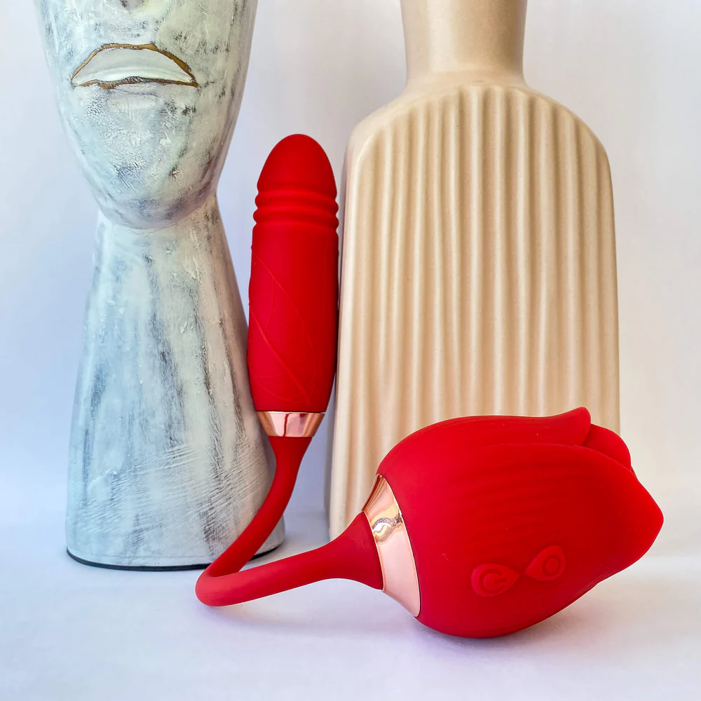 2-in-1 Thrusting Rose Vibrator,Sex Toys In India - Image 3