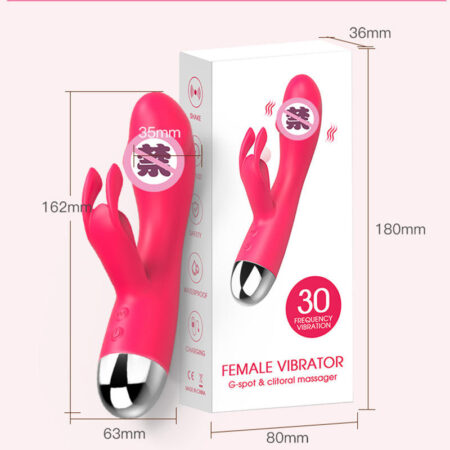 Premium USB-Powered 30-Mode Rose G-Spot Rabbit Vibrator - Waterproof Dual Stimulation Sex Toy for Women & Couples - Best Adult Wellness Product India